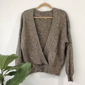 Silence + Noise 90s style wrap tan sweater